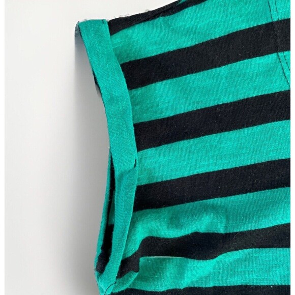 Retro Cap‎ Sleeve Dress M Green Marinière Stripes A-line I’m In Love with Derek - Picture 4 of 6